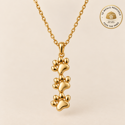 Triple Stack Paws Necklace