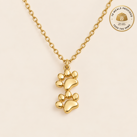 Double Stack Paws Necklace