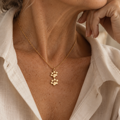 Double Stack Paws Necklace
