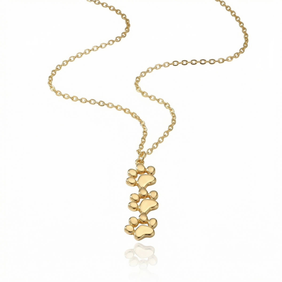 Triple Stack Paws Necklace