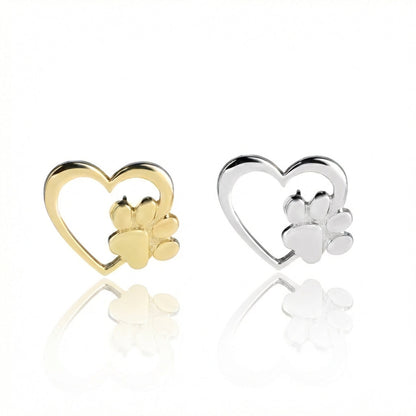 Footprint Heart Paws Earrings